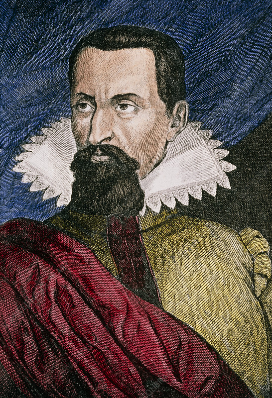 Coloured portrait of Johannes Kepler, astronomer