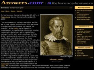 johannes kepler answers